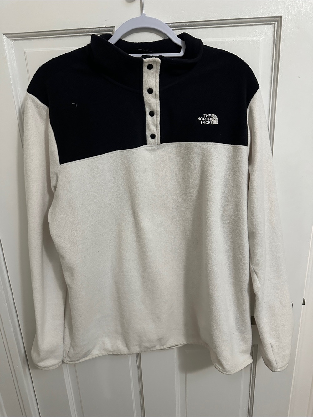 The North Face Two-Tone Black and White Snap Fleece Pullover